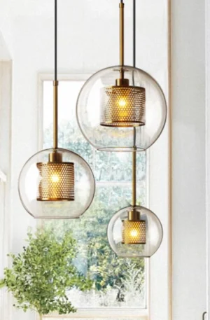 Clear Glass Globe Pendant Light