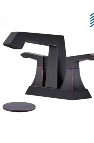 Dual Handle Centerset Square Bathroom Faucet