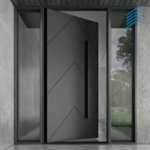 Chevron Angle Lined Pivot Entry Door