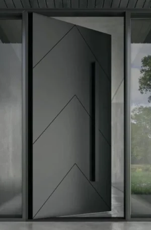 Chevron Angle Lined Pivot Entry Door