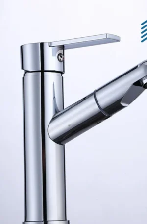 Chromed Pull-Out Bathroom Faucet