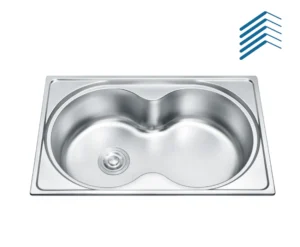 Conjoined Stainless Steel Double Bowl Round Kitchen Sink