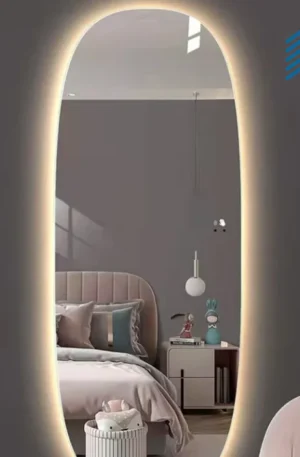 Squared Oval Full Length Mirror with LED Lights