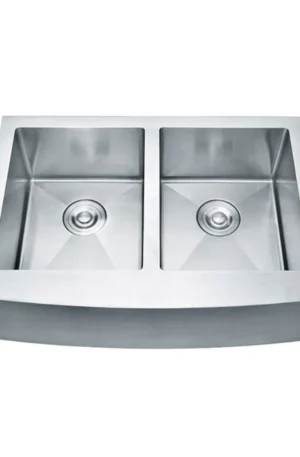 Curved Double Bowl Kitchen Sink