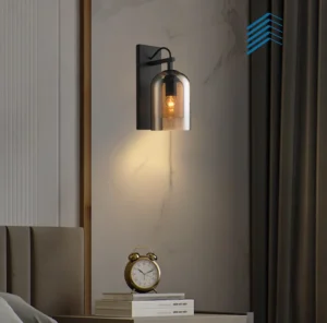 Iron and Glass Wall Lamp