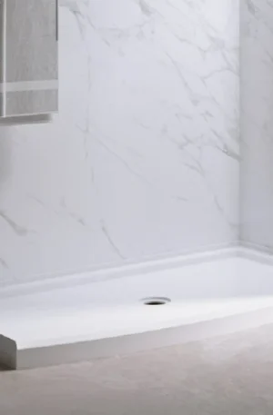 Rectangle Shower Pan with Curved